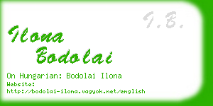 ilona bodolai business card